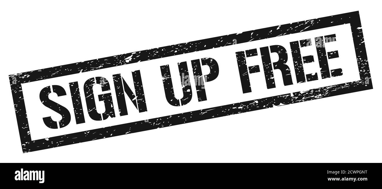 SIGN UP FREE black grungy rectangle stamp sign Stock Photo - Alamy