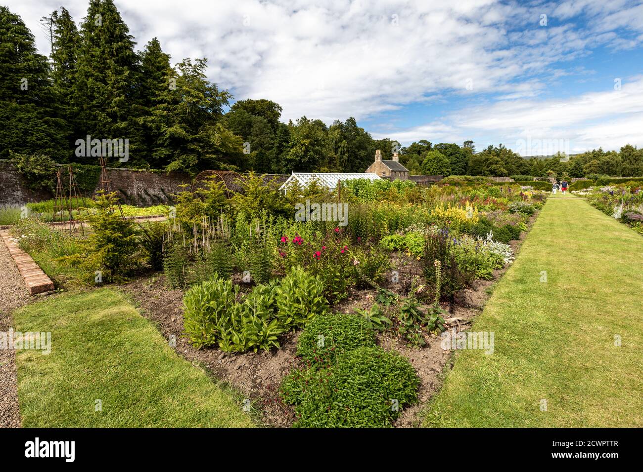 Walled garden at Culzean Castle and Country Park in Ayrshire, Scotland Stock Photo