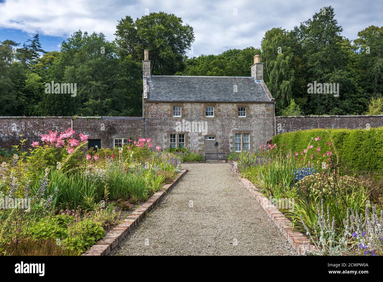 Walled garden cottage at Culzean Castle and Country Park in Ayrshire, Scotlandbrick Stock Photo