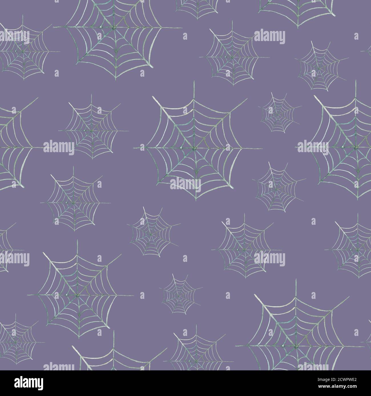 Seamless pattern Halloween spider web on an purple background ...