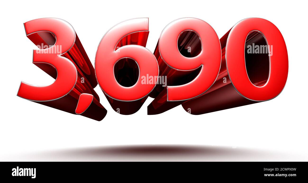 3D illustration 3690 red isolated on a white background.(with Clipping ...