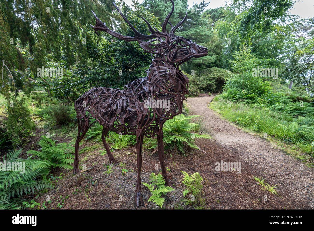 A lifesize statue of a stag, created by artist Sally Matthews, in the