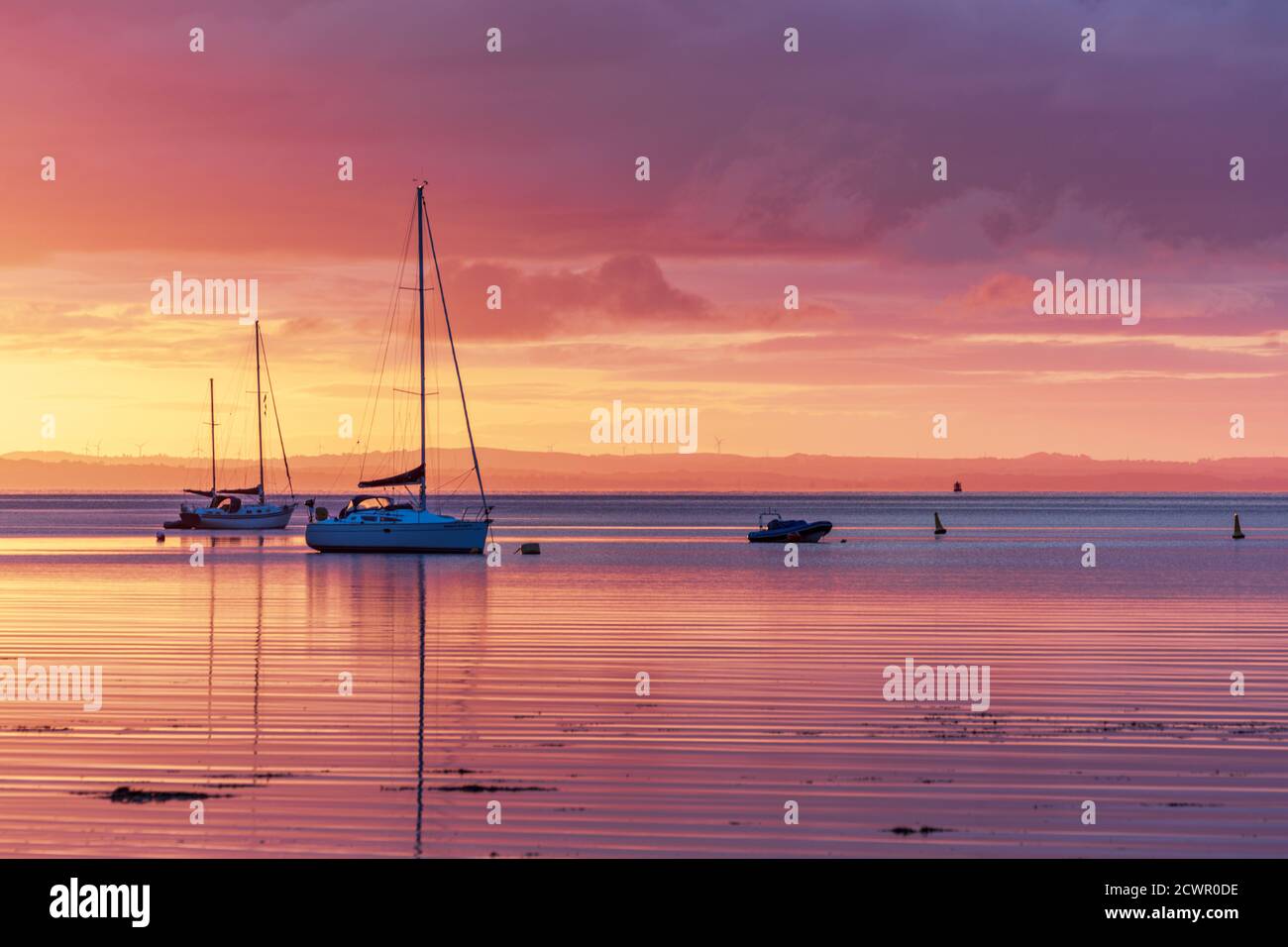 Lamlash Bay at sunrise, Isle of Arran, in the Firth of Clyde, Scotland, Uk Stock Photo
