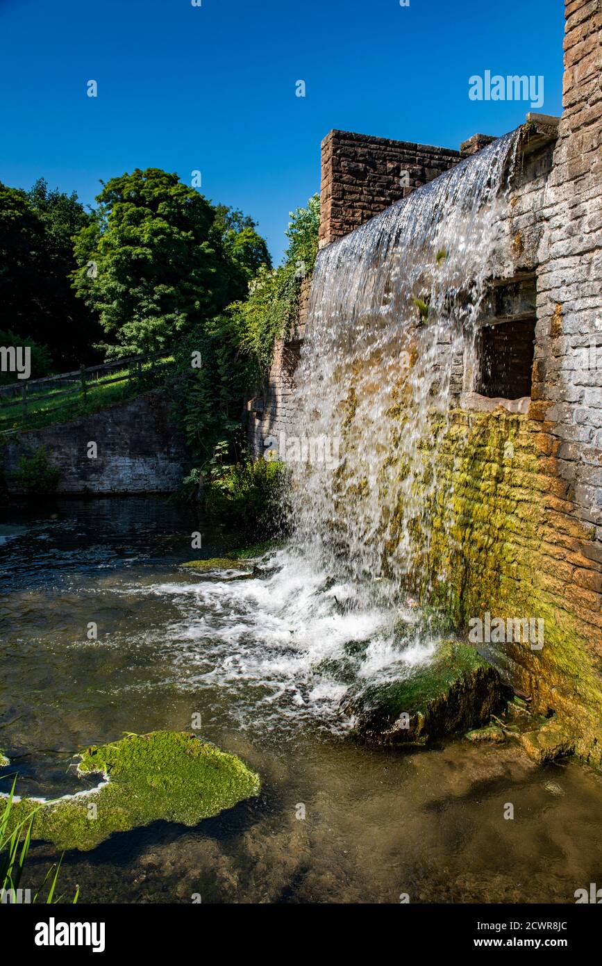 Newstead Abbey waterfall, Nottingham, England, UK Stock Photo
