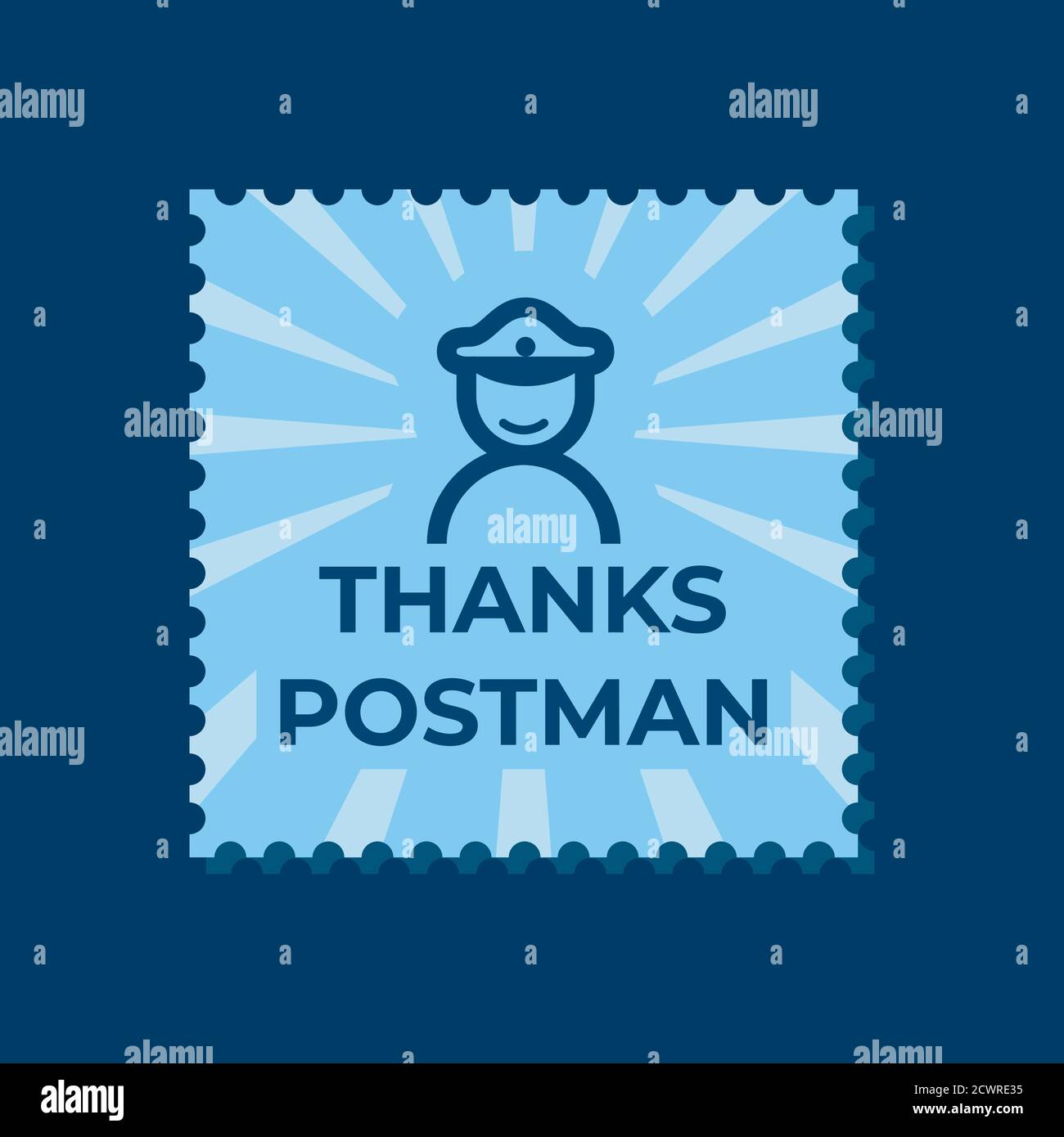 Design for celebration world post day. 9 October Stock Vector