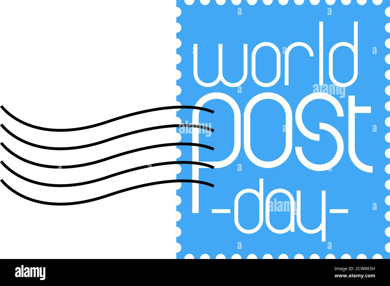 Design for celebration world post day. 9 October Stock Vector
