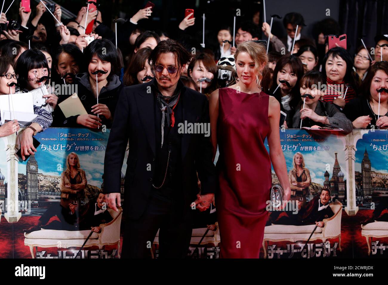 Actors Johnny Depp And Amber Heard Attend The Japanese Premiere Of Mortdecai In Tokyo January 27