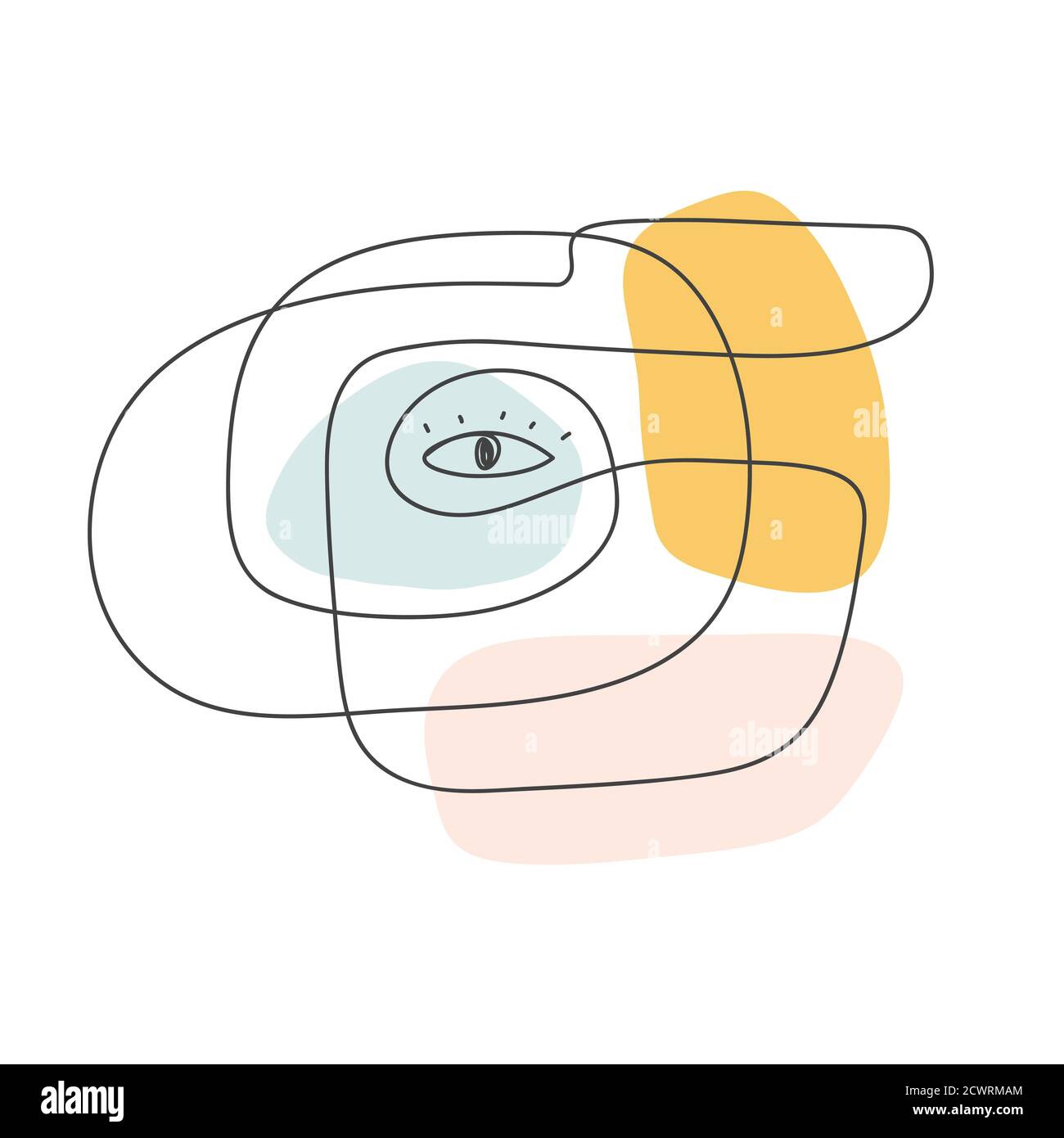 Modern Poster With Linear Abstract Face Continuous Line Art One Line Drawing Minimalist Graphic Stock Vector Image Art Alamy