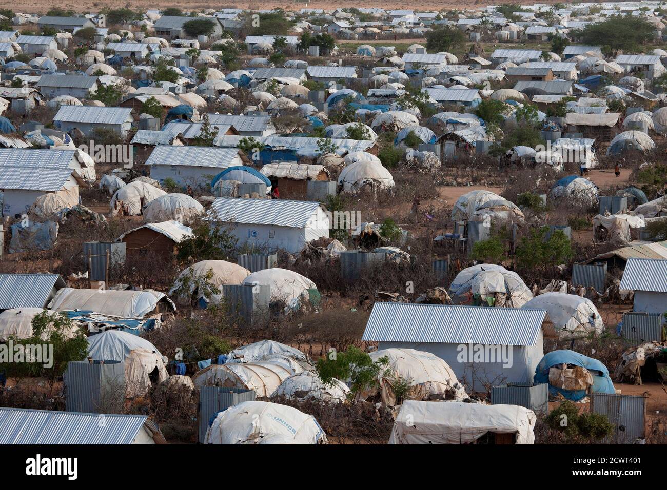 An aerial view shows an extension of the Ifo camp, one of the several refugee settlements in Dadaab, Garissa County, northeastern Kenya, October 7, 2013.   REUTERS/Siegfried Modola  (KENYA - Tags: POLITICS SOCIETY IMMIGRATION) Stock Photo