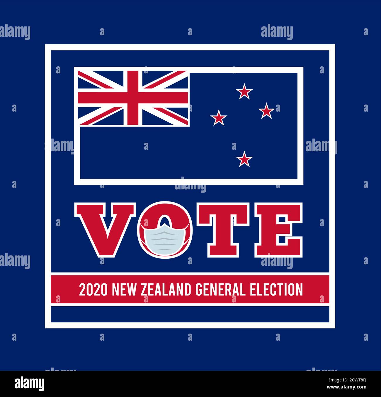 2020 New Zealand general election. Vector illustration Stock Vector