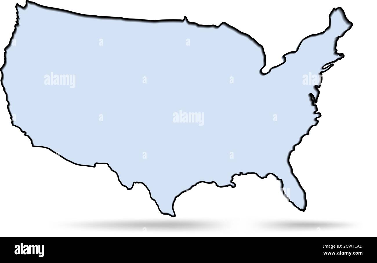 simple map USA Stock Vector