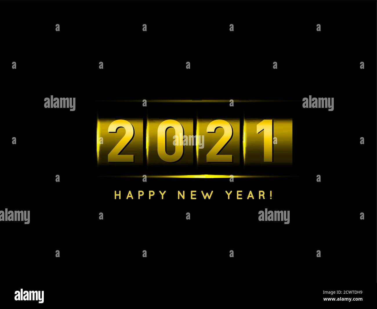 New Year golden counter 2021 vector illustration Stock Vector