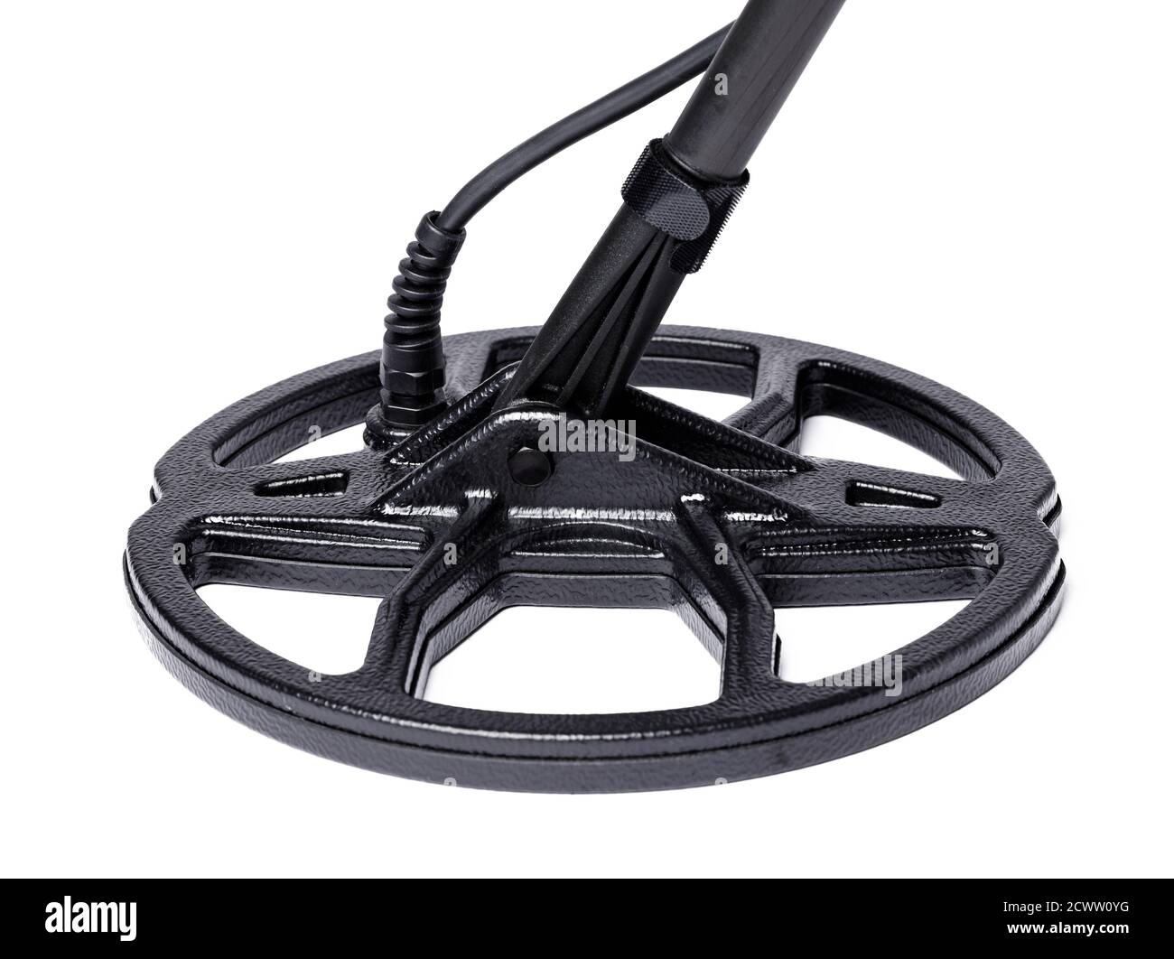 Black metal detector isolated on white background Stock Photo - Alamy