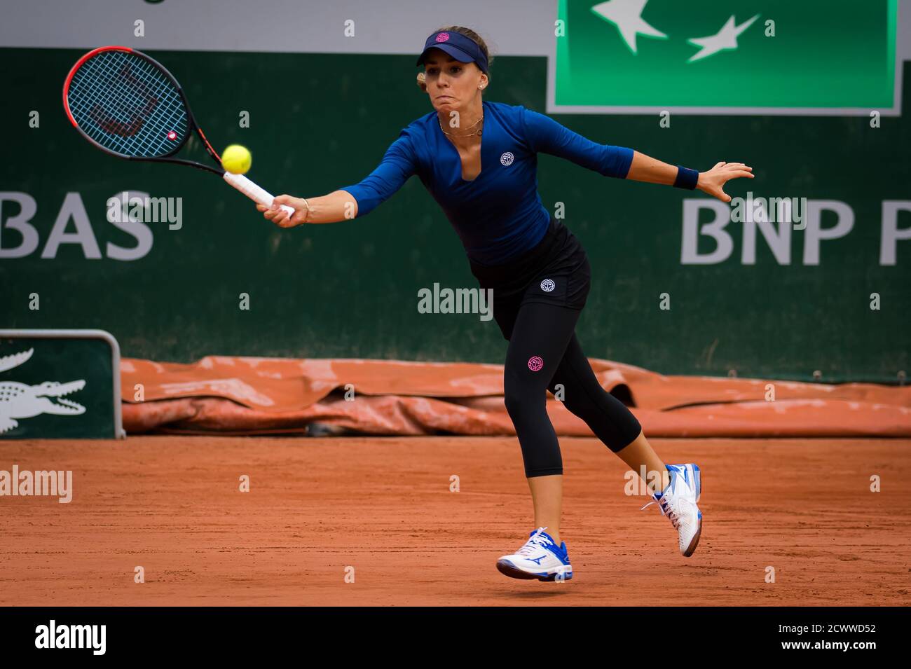 Irina Bara of Romania in action during the first round at the Roland Garros  2020, Grand Slam tennis tournament, on September 29, 2020 at Roland Garros  Stock Photo - Alamy