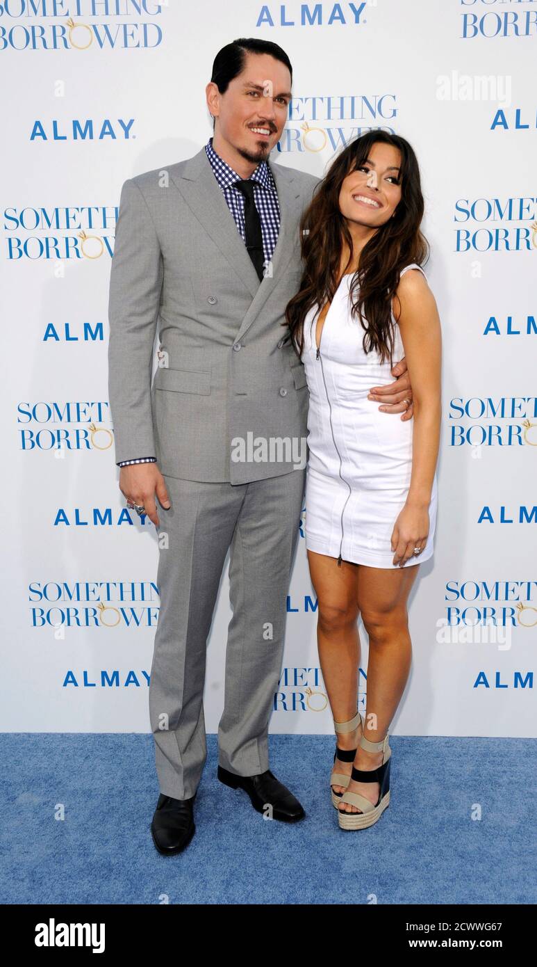 Cast Member Steve Howey And Sarah Shahi Attend The Premiere Of The Film Something Borrowed In Los Angeles May 3 2011 Reuters Phil Mccarten United States Tags Entertainment Stock Photo Alamy