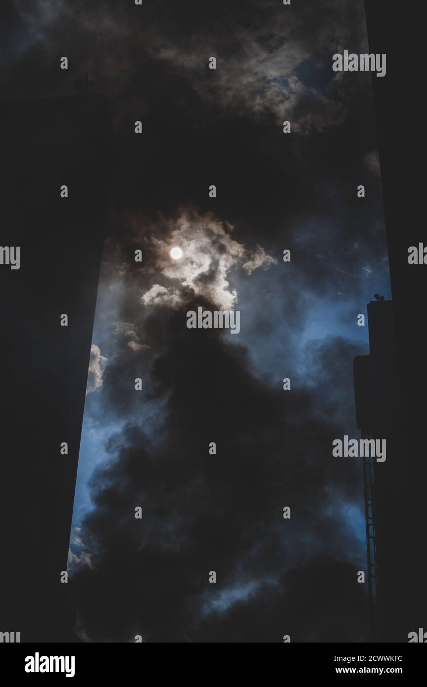 Fire destroying Kuala Lumpur Stock Photo