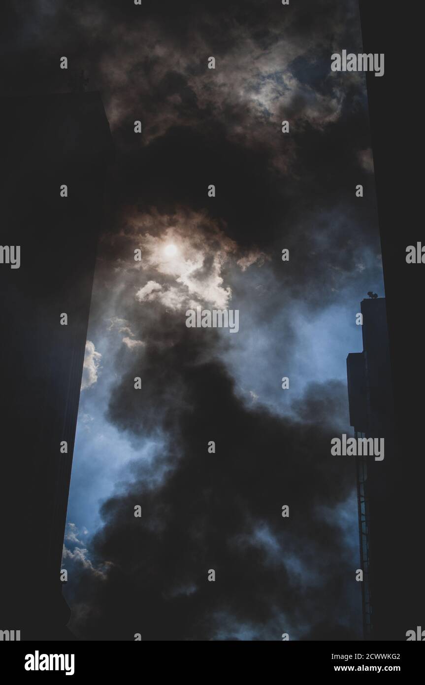 Fire destroying Kuala Lumpur Stock Photo