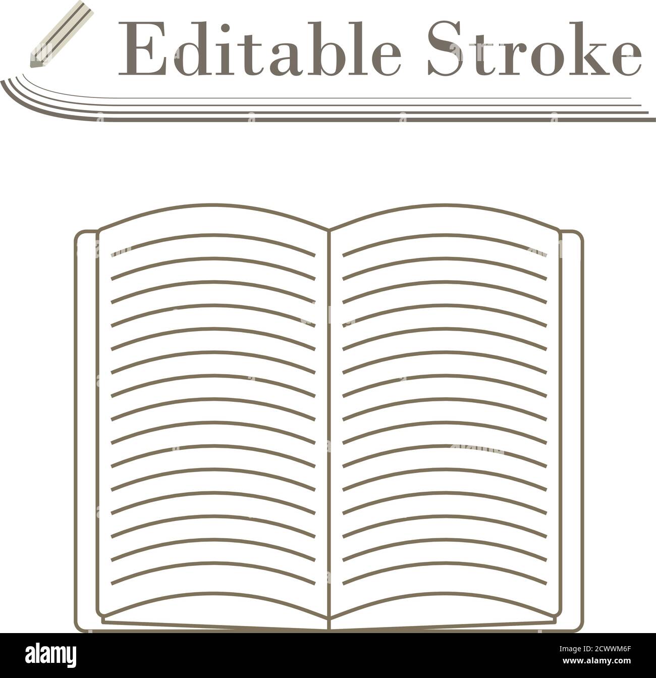 Open Book Icon. Editable Stroke Simple Design. Vector Illustration ...