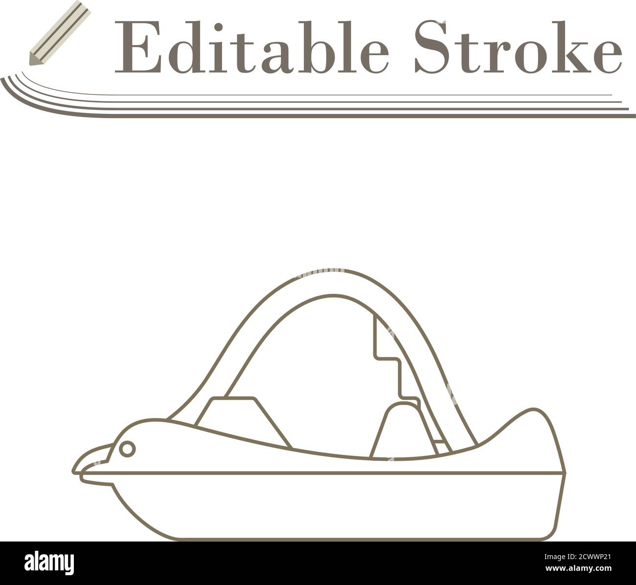 Catamaran Icon. Editable Stroke Simple Design. Vector Illustration. Stock Vector