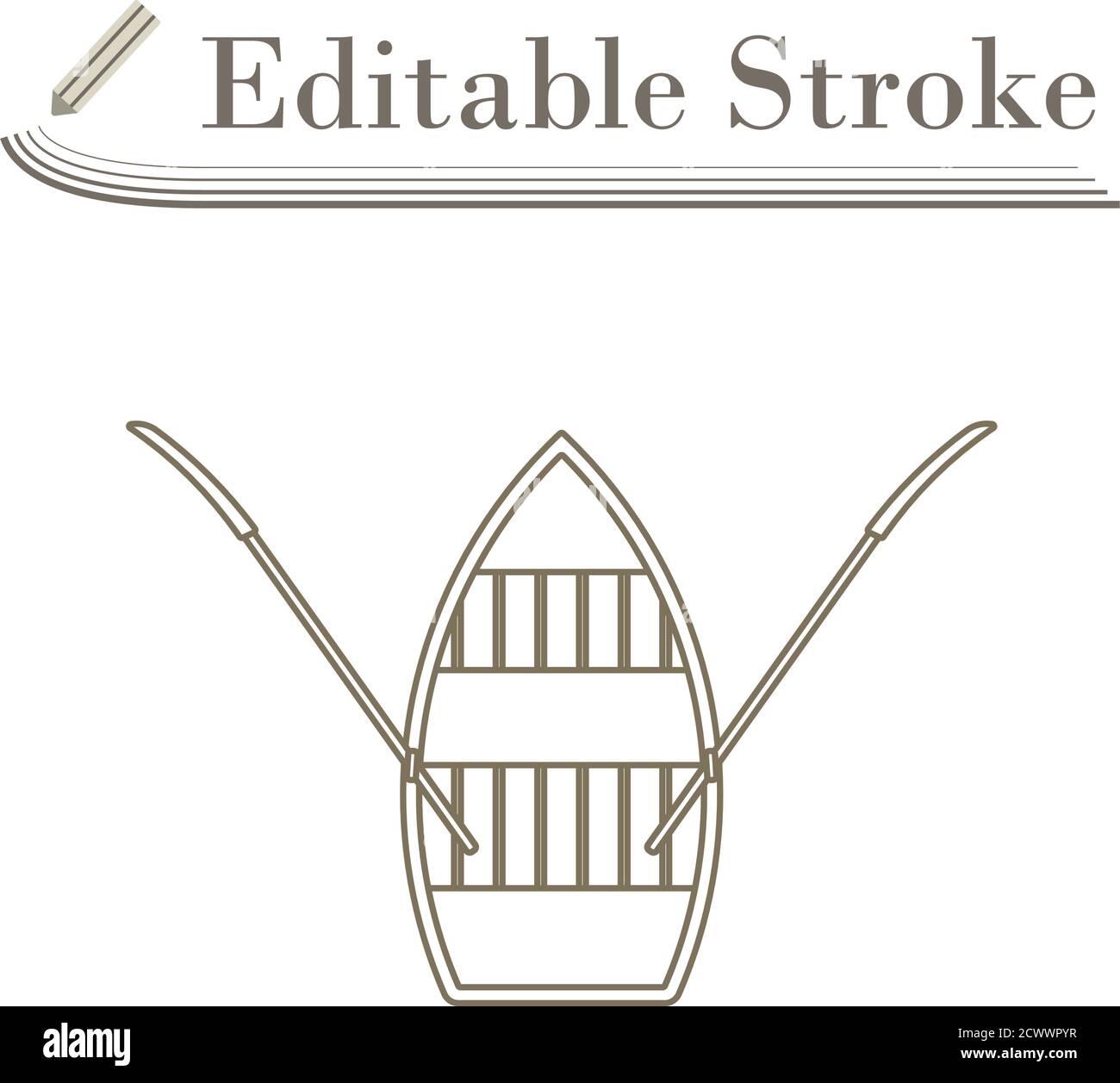 Paddle Boat Icon. Editable Stroke Simple Design. Vector Illustration. Stock Vector
