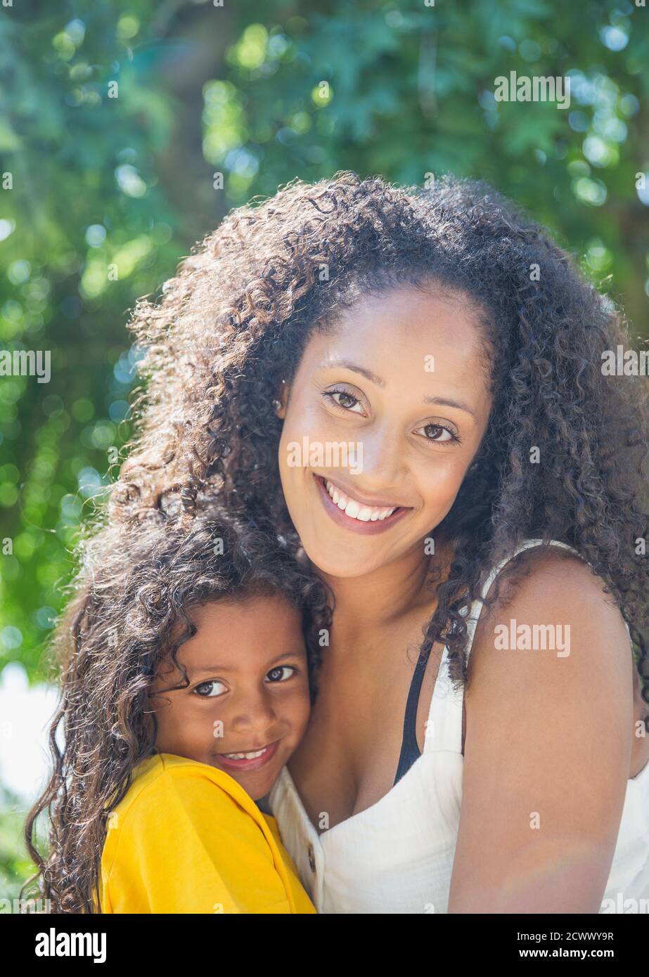 Portrait happy affectionate mother and daughter Stock Photo