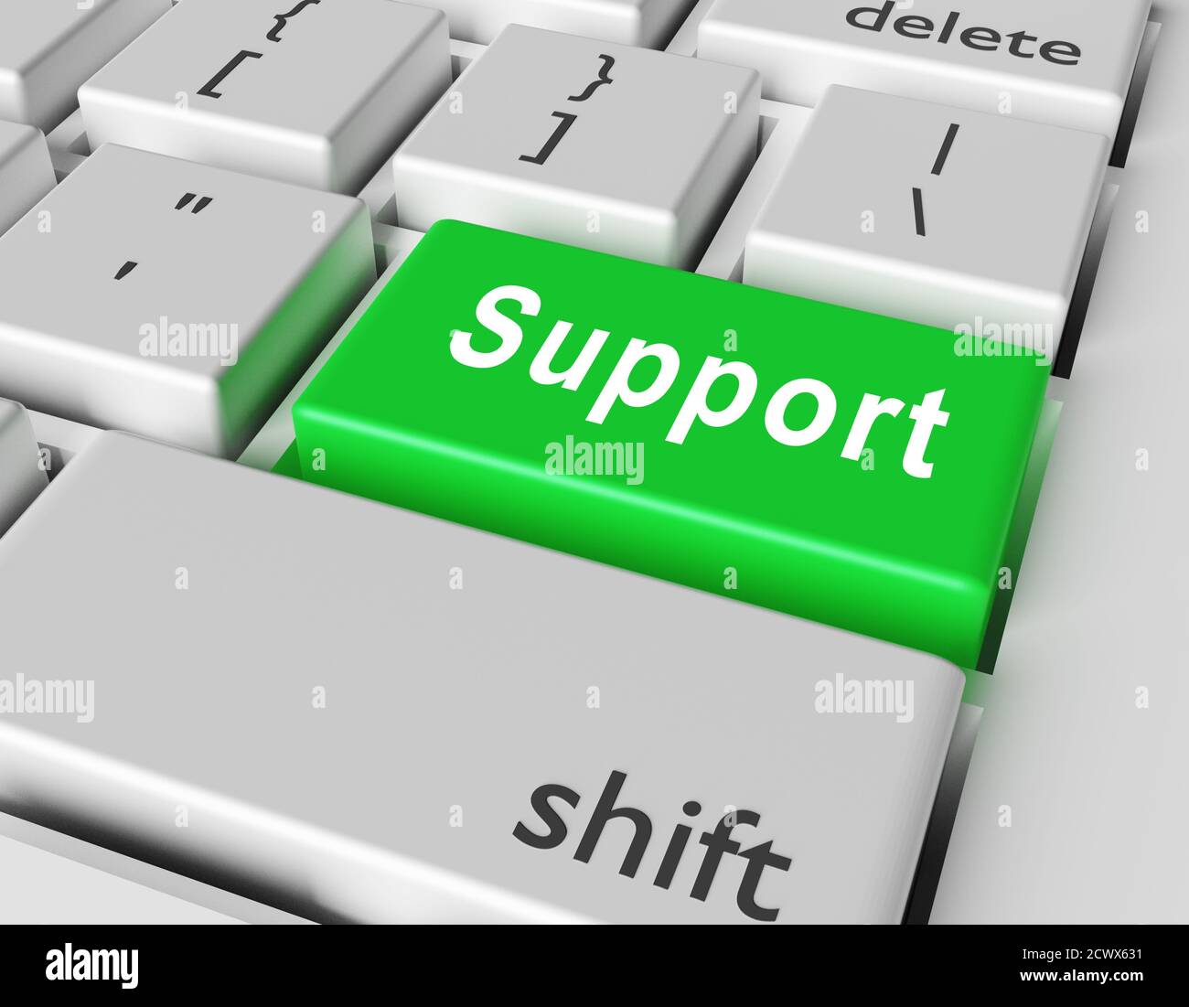 Support Computer Key Image Support concept. Word Support on button of computer keyboard. 3d ...