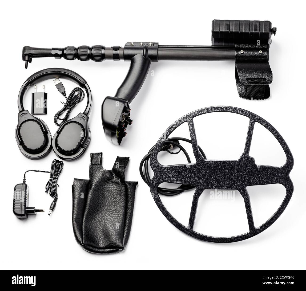 Metal detector parts isolated on white background Stock Photo Alamy