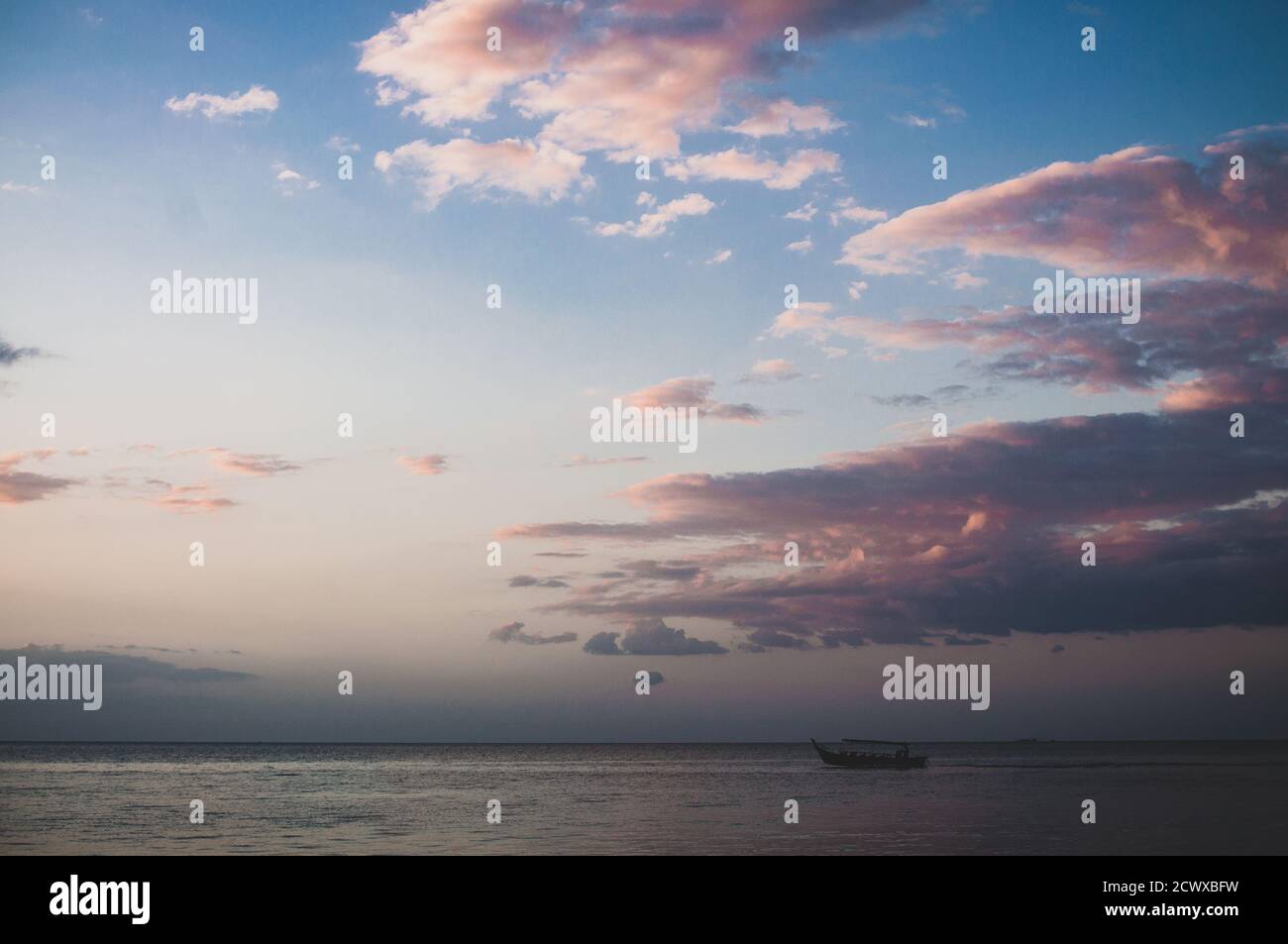 Sunset over the Penang Island Stock Photo