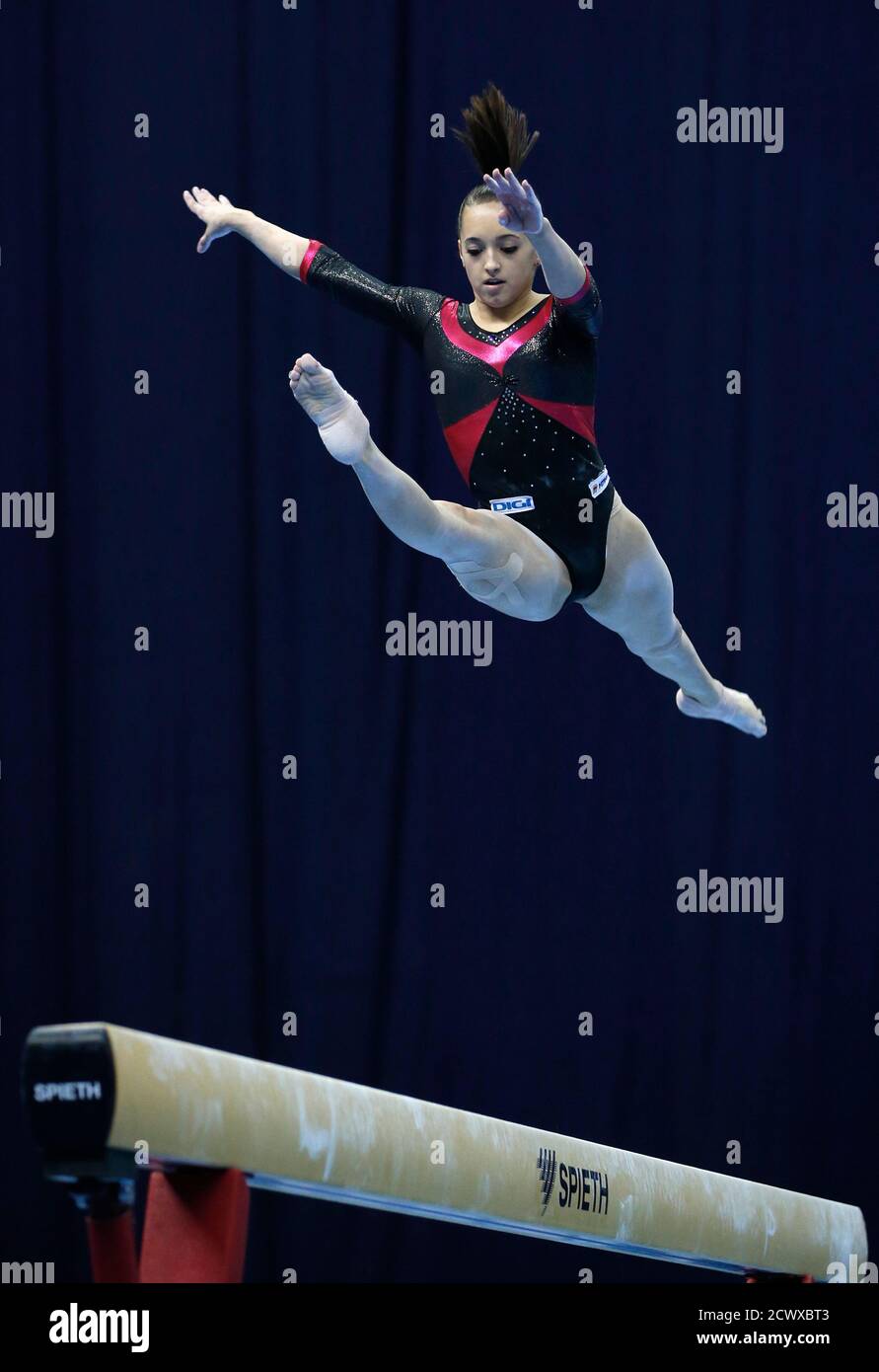 Romania S Larisa Andreea Iordache Competes On The Beam During The Women S Qualifying Round Of The European Men S And Women S Artistic Gymnastic Individual Championships In Moscow April 18 2013 Reuters Grigory Dukor Russia