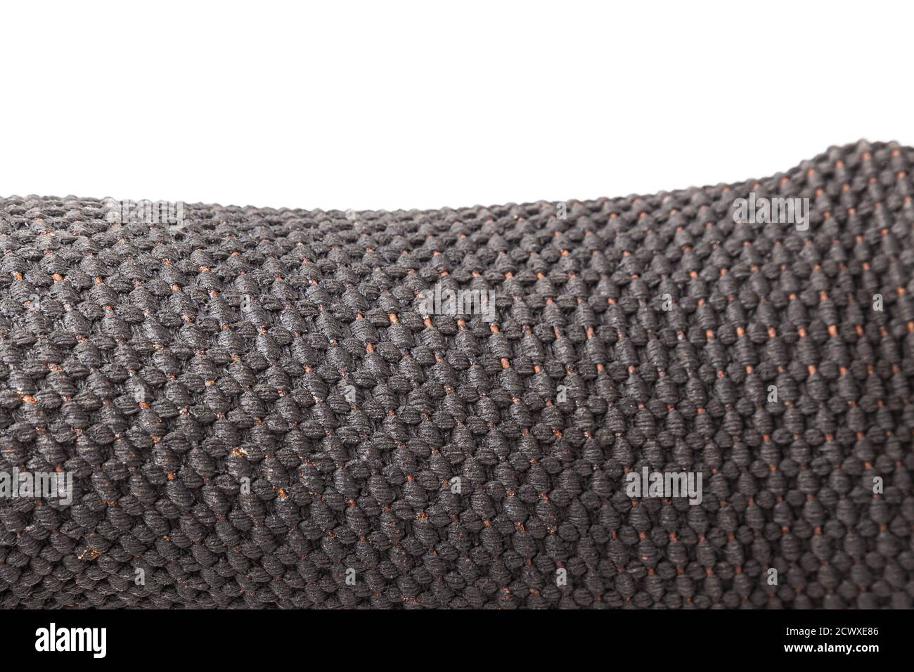 Closeup texture of natural weave cloth in black color. Fabric texture ...