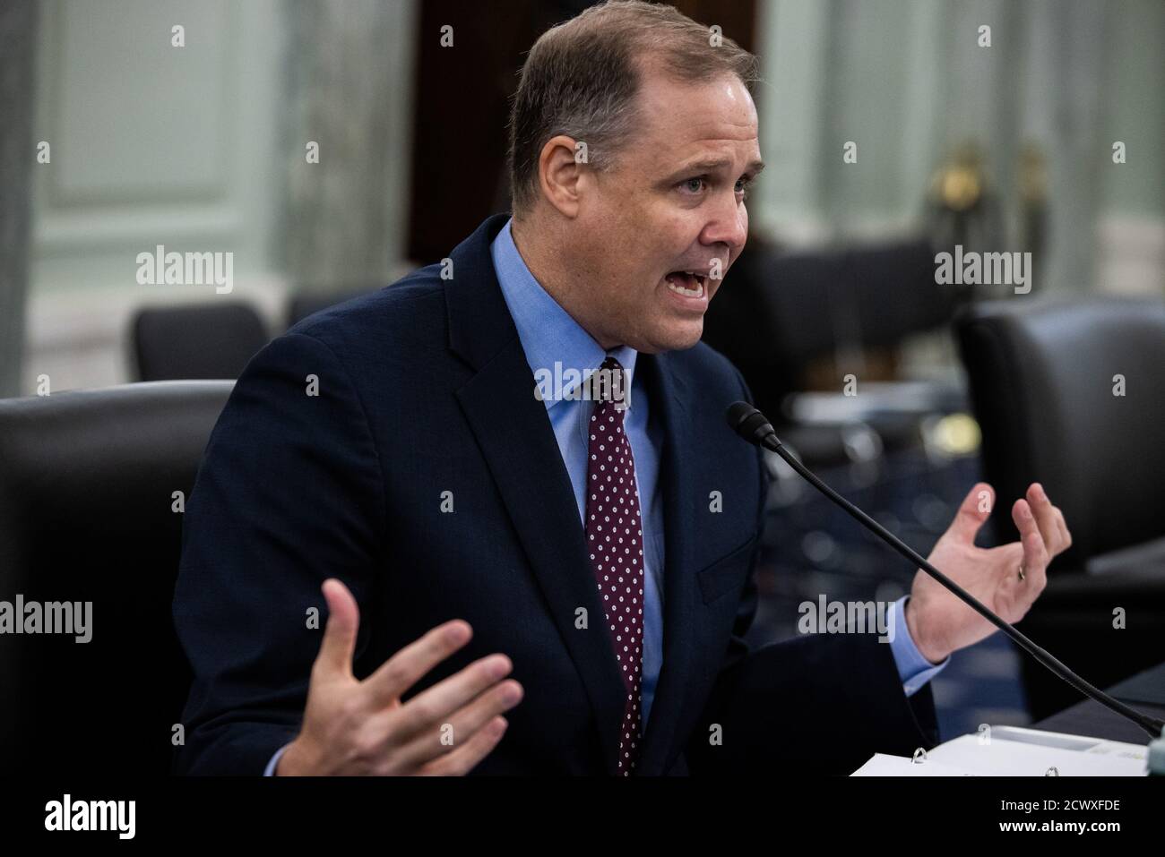 NASA Administrator Jim Bridenstine testifies on Capitol Hill before the Senate Commerce, and Transportation Committee on NASA missions, programs, and future plans in Washington, DC on Wednesday, September 30, 2020.   Pool Photo by Graeme Jennings/UPI Stock Photo