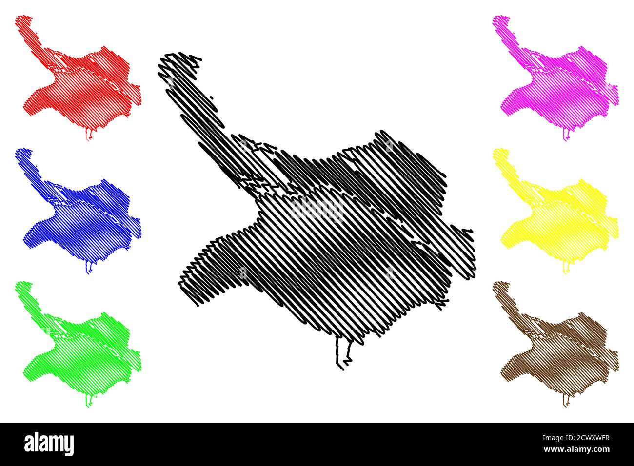 Belize City (Belize) map vector illustration, scribble sketch City of ...