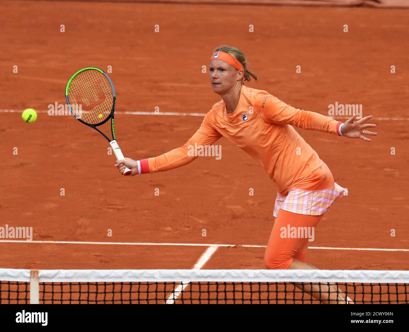 Paris, France. 30th Sep, 2020. Roland Garros Paris French Open 2020 Day 4  300920 Kiki Bertens (NED) in action during loss - she had to be helped off  court with severe cramp