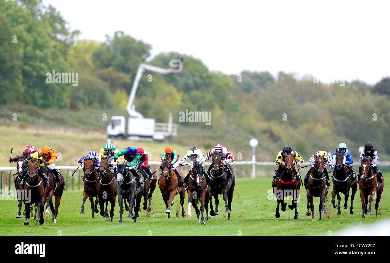 A general view of runners and riders in action as they compete in the ...