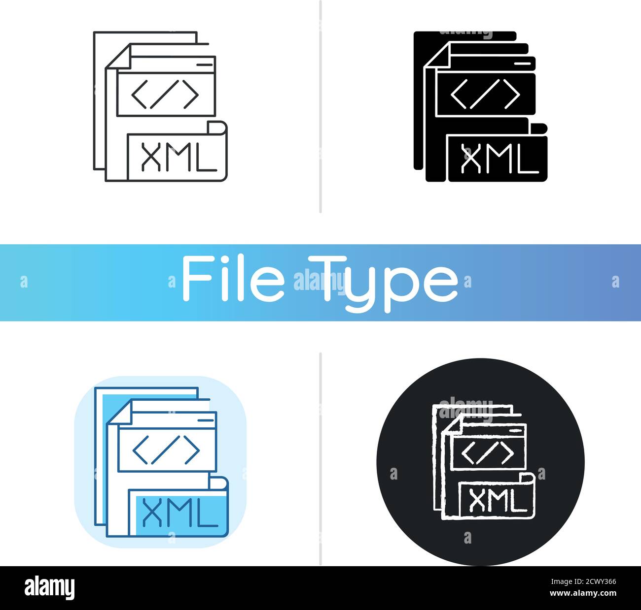 XML file icon Stock Vector Image & Art - Alamy