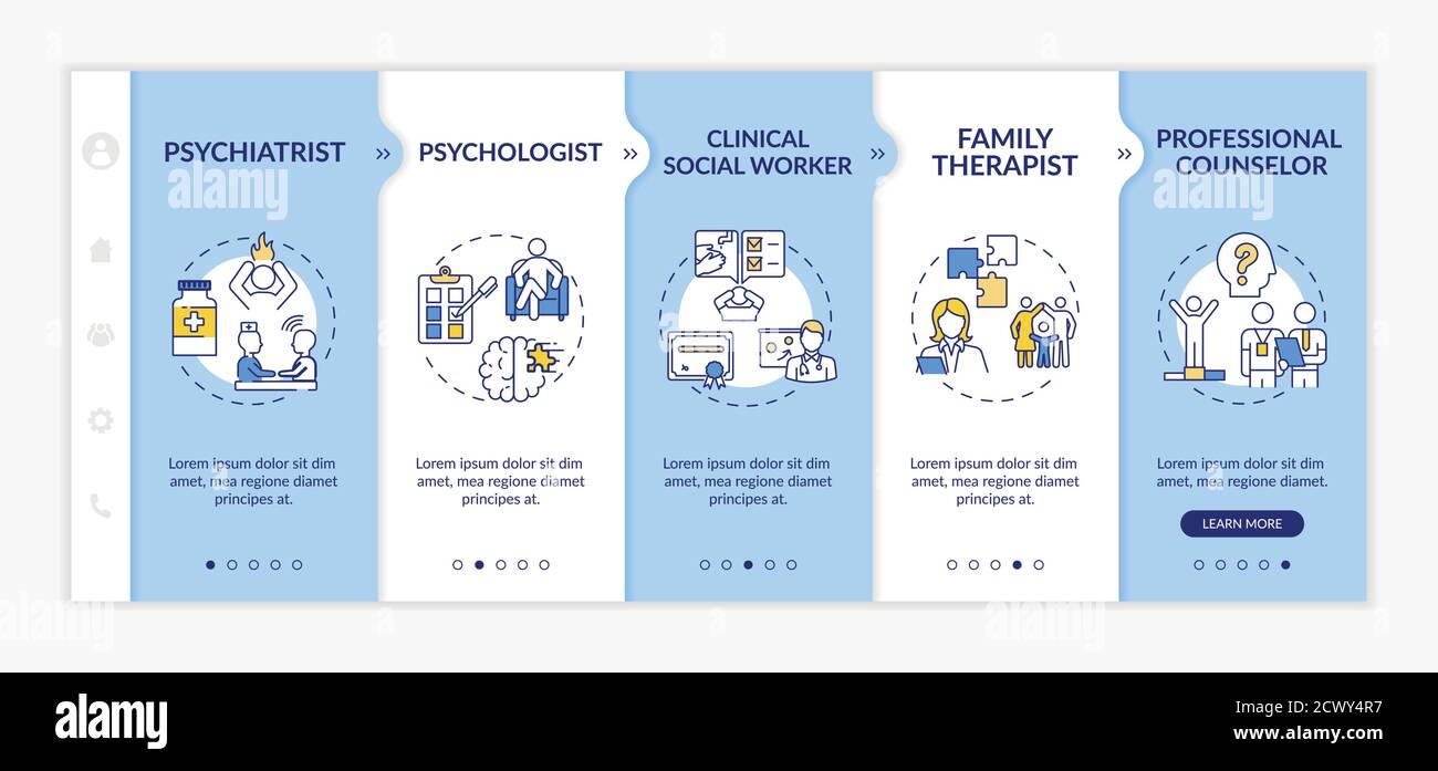 Psychotherapy careers onboarding vector template Stock Vector