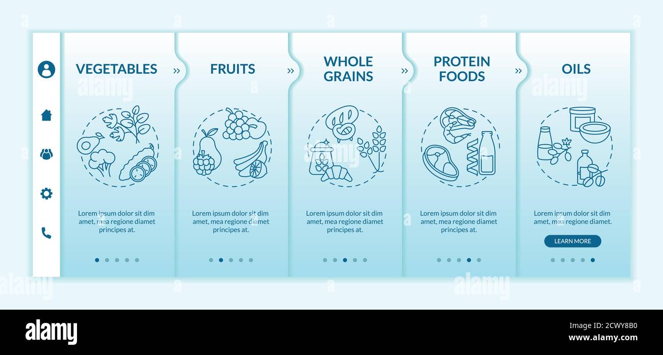 Vegetarian diet components onboarding vector template Stock Vector