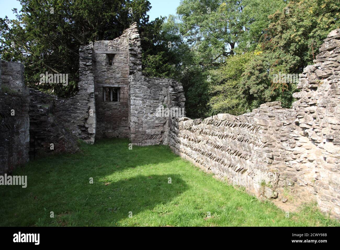 Interior of the parish Church of St.Mary, in Edvin Loach, Herefordshire, looking west along the nave towards the tower. Stock Photo