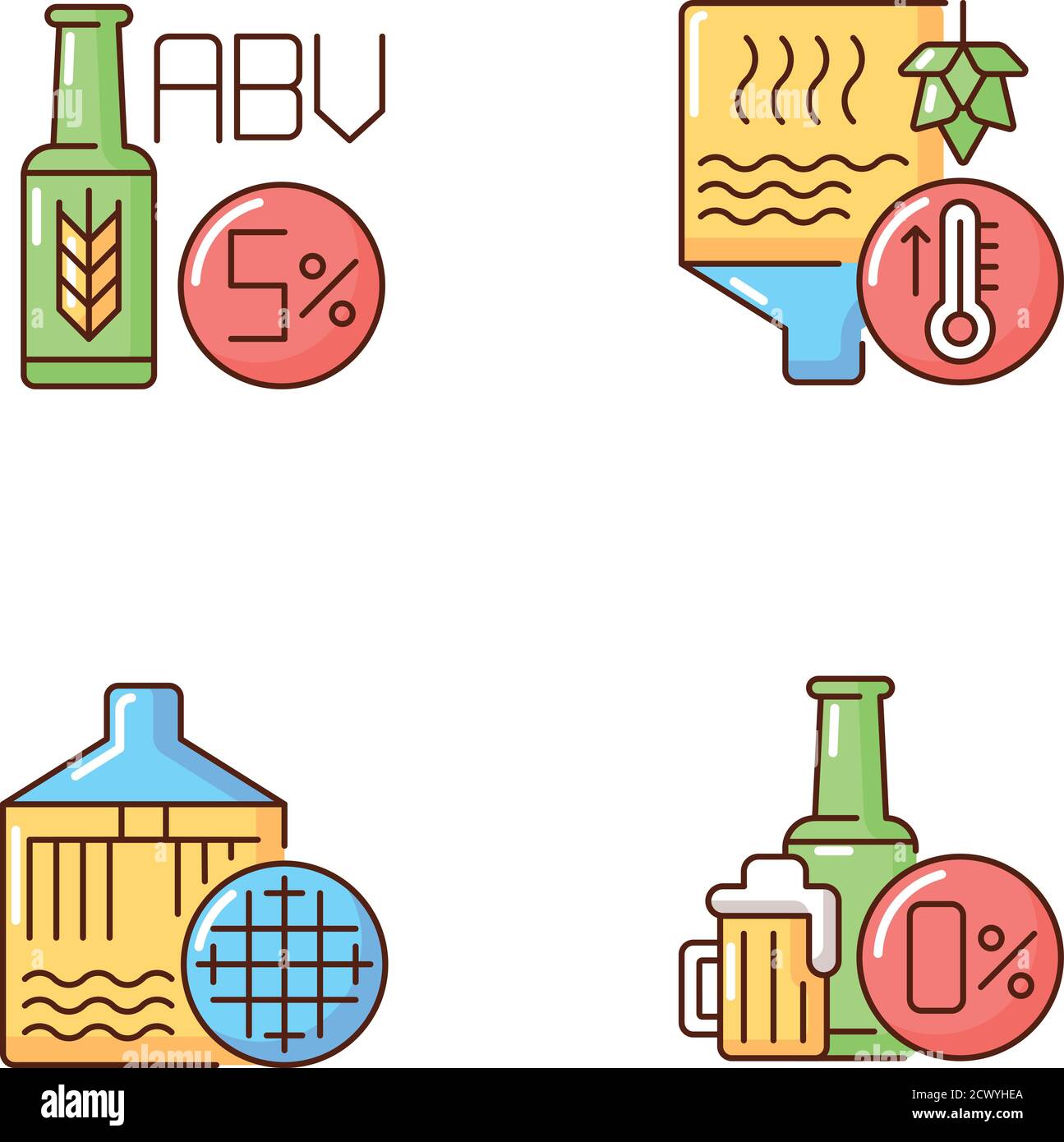 Brewery RGB color icons set Stock Vector Image & Art - Alamy