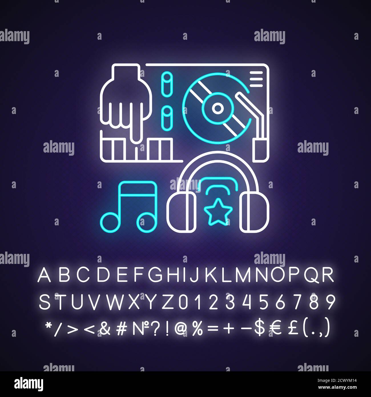 Electronic music neon light icon Stock Vector Image & Art - Alamy