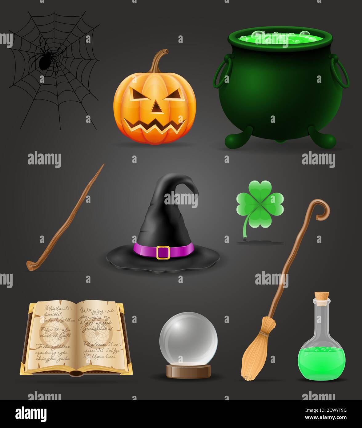 magic objects for witchcraft witch vector illustration isolated on ...