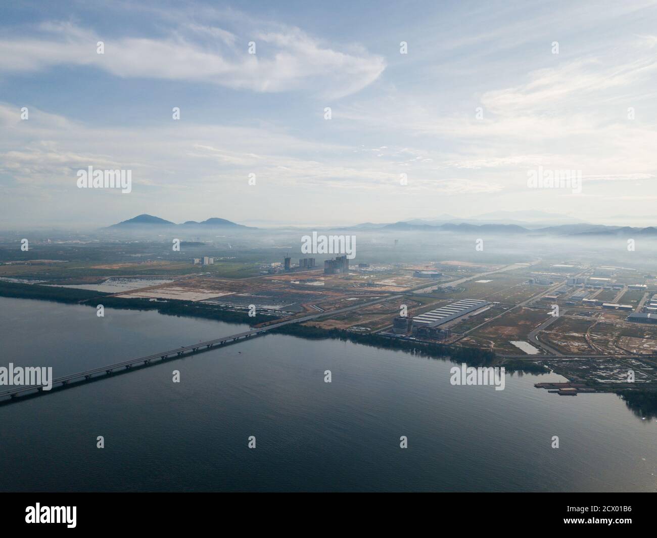 Batu Kawan, Penang/Malaysia - Aug 27 2019: Aerial view Penang Second