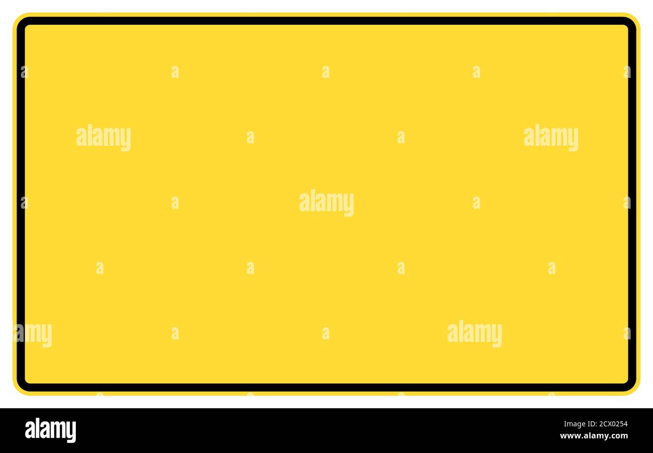 Yellow rectangular road sign Stock Photo