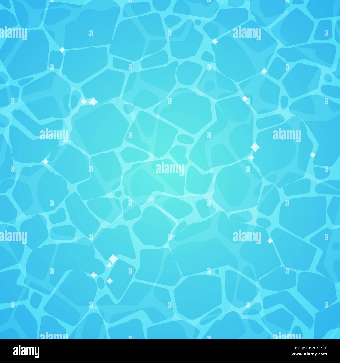 Blue water texture vector background. Swimming pool, sea, ocean closeup illustration. Stock Vector