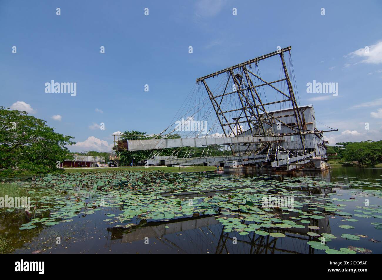 Tanjung Tualang, Perak/Malaysia - Oct 07 2019: Tanjung Tualang Tin Dredge Stock Photo