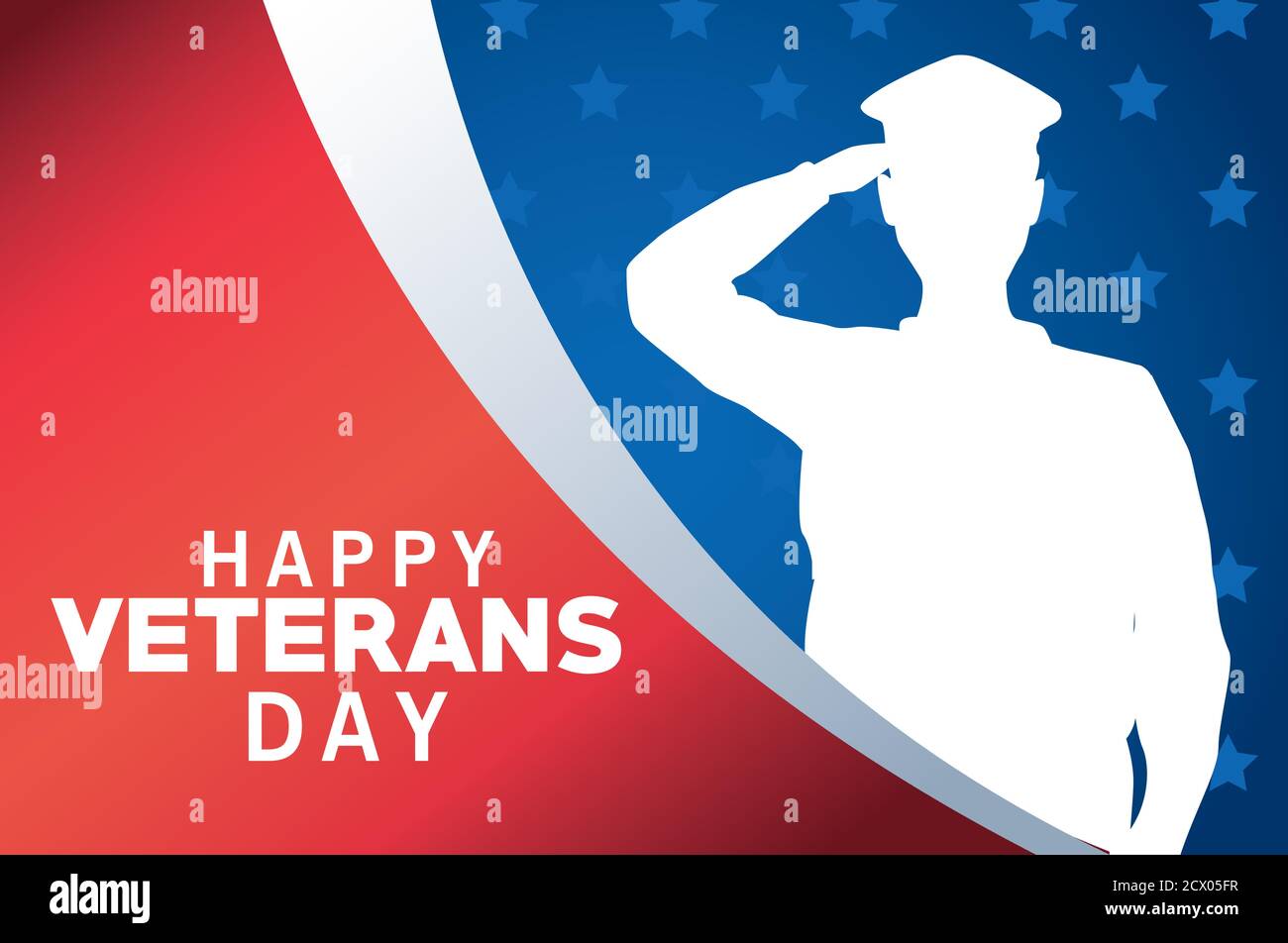 happy veterans day celebration with military officer saluting ...