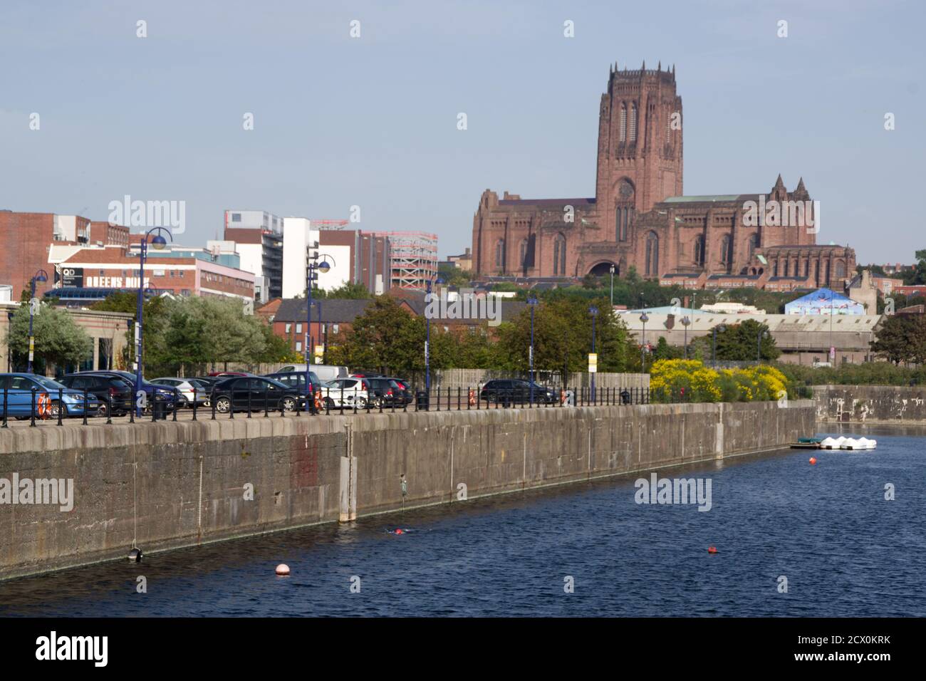 Liverpool Anglican Cathedral, viewed from the riverside. Stock Photo