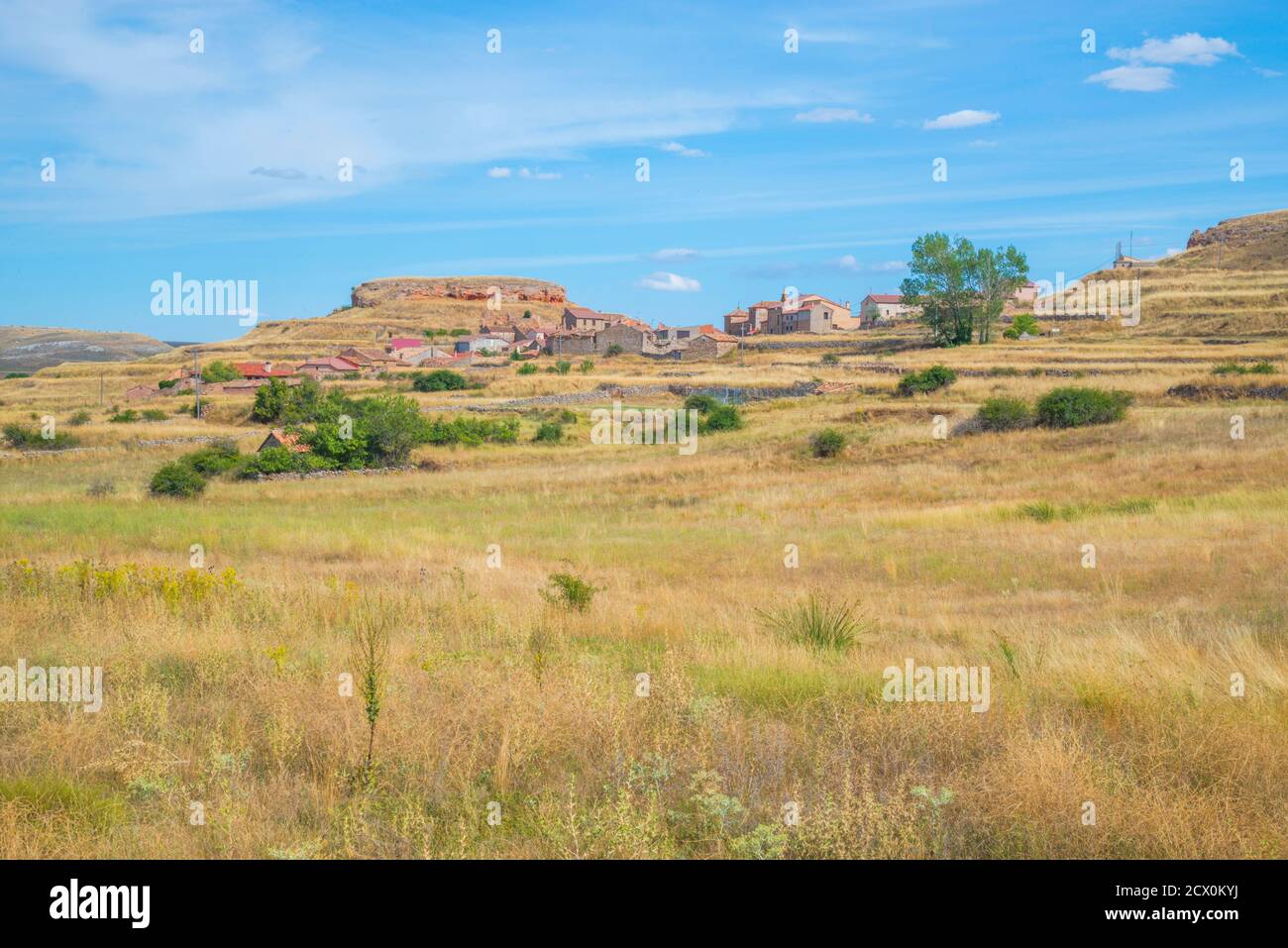 Overview. La Riba de Escalote, Soria province, Castilla Leon, Spain
