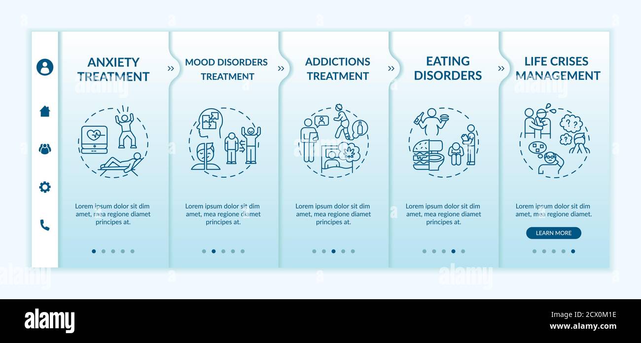 Psychotherapy tasks onboarding vector template Stock Vector