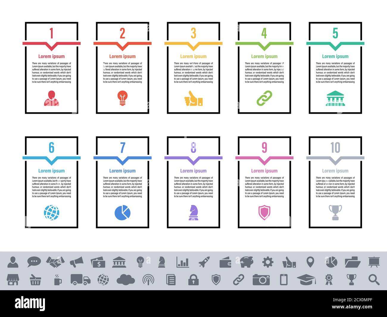 Infographic design business concept vector illustration with 10 steps ...